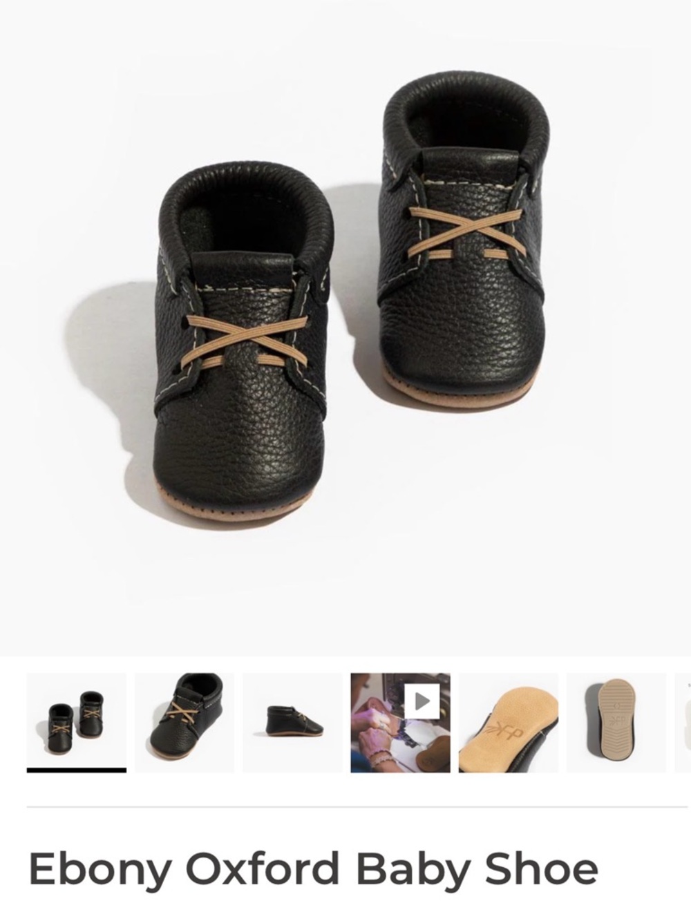 Freshly Picked Ebony Oxford‎ Baby Shoes Soft Sole Leather Infant Moccasins S8